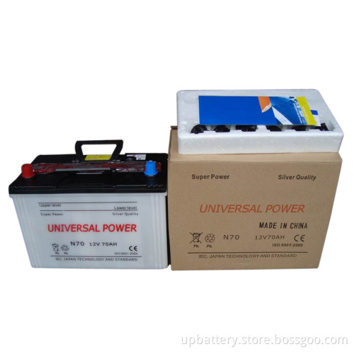 Dry Charged Automotive Starter Battery N70 12V 70ah